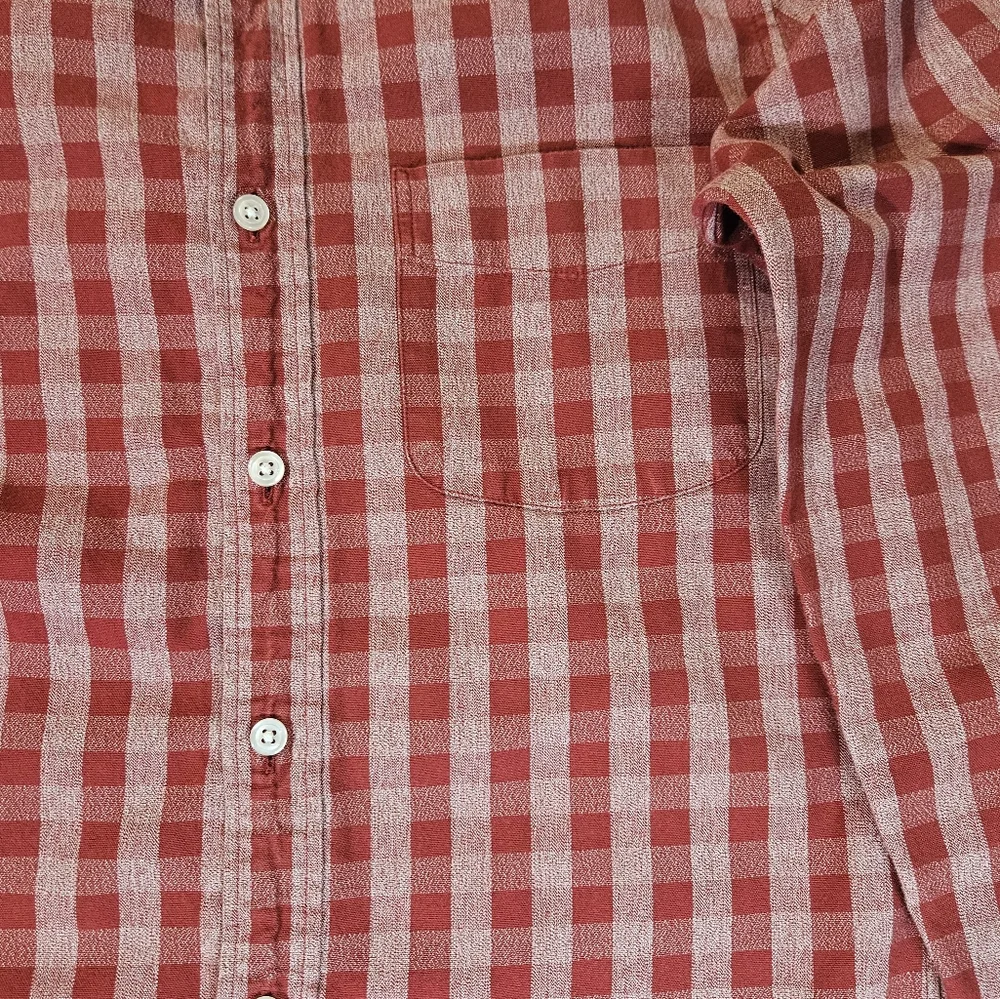 J.‎ Crew Mens Button Down Shirt Small Red White Checker Plaid Slim Fit